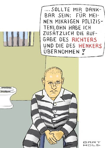 Cartoon: Derek Chauvin (medium) by Barthold tagged derek,chauvin,polizist,minneapolis,minnesota,tötung,mord,george,floyd,einsatz,verdacht,bagatellvergehen,black,lives,matter,unruhen,proteste,infragestellung,rechtsstaatlichkeit,rassismus,white,supremacy,verurteilung,22,zweiundzwanzig,jahre,haft,cartoon,karikatur,barthold,derek,chauvin,polizist,minneapolis,minnesota,tötung,mord,george,floyd,einsatz,verdacht,bagatellvergehen,black,lives,matter,unruhen,proteste,infragestellung,rechtsstaatlichkeit,rassismus,white,supremacy,verurteilung,22,zweiundzwanzig,jahre,haft,cartoon,karikatur,barthold