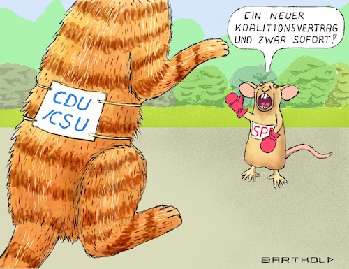 Cartoon: Die Maus die brüllte (medium) by Barthold tagged spd,führungsduo,pateichefs,saskia,esken,norbert,walter,borjans,nachverhandlung,koalitionsvertrag,erhöhte,investitionen,mindestlohn,besseres,klimapaket,verzicht,schwarze,null,cdu,csu,union,mouse,that,roared,novel,roman,leonard,wibberley,katze,maus,boxhandschuhe,die,spd,führungsduo,pateichefs,saskia,esken,norbert,walter,borjans,nachverhandlung,koalitionsvertrag,erhöhte,investitionen,mindestlohn,besseres,klimapaket,verzicht,schwarze,null,cdu,csu,union,mouse,that,roared,novel,roman,leonard,wibberley,katze,maus,boxhandschuhe