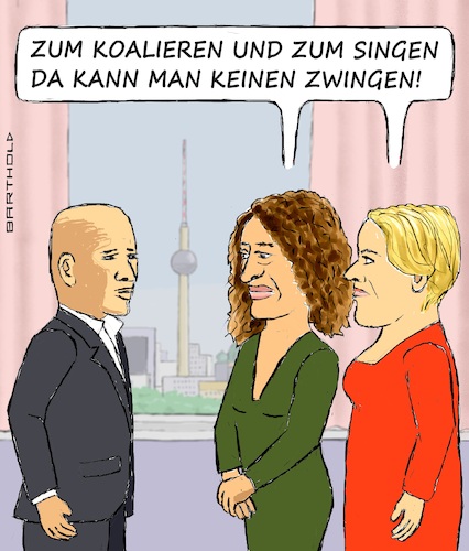 Cartoon: Duett der Wahlverlierer (medium) by Barthold tagged wiederholungswahl,abgeordnetenhaus,berlin,februar,2023,stärkste,partei,cdu,kai,wegner,union,bettina,jarasch,grüne,franziska,giffey,spd,cartoon,karikatur,barthold,wiederholungswahl,abgeordnetenhaus,berlin,februar,2023,stärkste,partei,cdu,kai,wegner,union,bettina,jarasch,grüne,franziska,giffey,spd,cartoon,karikatur,barthold