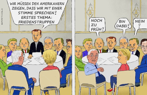 Cartoon: EU Sondergipfel Febr. 2025 (medium) by Barthold tagged eu,europäische,union,sondergipfel,gipfeltreffen,2025,paris,sondierung,gemeinsame,haltung,ukraine,friedensvertrag,giorgia,meloni,mette,frederiksen,emmanuel,macron,keir,starmer,donald,tusk,mark,rutte,antonio,costa,ursula,leyen,cartoon,karikatur,barthold,eu,europäische,union,sondergipfel,februar,2025,paris,zweck,sondierung,gemeinsame,haltung,ukraine,friedensvertrag,giorgia,meloni,mette,frederiksen,emmanuel,macron,keir,starmer,donald,tusk,mark,rutte,antonio,costa,ursula,leyen,cartoon,karikatur,barthold