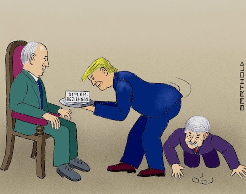 Cartoon: Gekonnter Arschschwung (medium) by Barthold tagged donald,trump,benjamin,netanjahu,bahrain,vereinigte,arabische,emirate,diplomatische,beziehungen,israel,vertrag,nachteil,palästinenser,mahmud,abbas,siedlungspolitik,zweistaatenlösung,arschschwung,umrempeln,umwerfen,umschmeißen,karikatur,barthold,donald,trump,benjamin,netanjahu,bahrain,vereinigte,arabische,emirate,diplomatische,beziehungen,israel,vertrag,nachteil,palästinenser,mahmud,abbas,siedlungspolitik,zweistaatenlösung,arschschwung,umrempeln,umwerfen,umschmeißen,karikatur,barthold