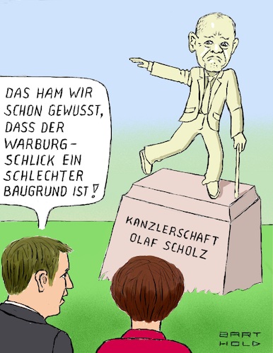 Cartoon: Glaubwürdigkeit angeknackst (medium) by Barthold tagged olaf,scholz,untersuchungsausschuss,cumex,skandal,begünstigung,warburg,bank,senat,hamburg,einvernahme,bundeskanzler,lars,klingbeil,saskia,esken,parteivorsitzende,spd,denkmal,kanzlerschaft,schieflage,baugrund,image,glaubwürdigkeit,beschädigt,cartoon,karikatur,barthold,olaf,scholz,untersuchungsausschuss,cumex,skandal,begünstigung,warburg,bank,senat,hamburg,einvernahme,bundeskanzler,lars,klingbeil,saskia,esken,parteivorsitzende,spd,denkmal,kanzlerschaft,schieflage,baugrund,image,glaubwürdigkeit,beschädigt,cartoon,karikatur,barthold