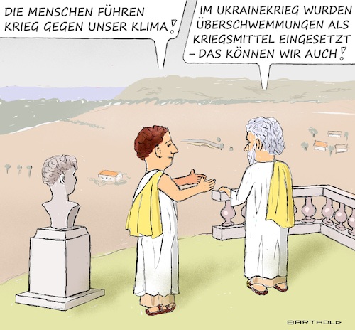 Cartoon: Götter auf dem Olymp (medium) by Barthold tagged griechenland,überschwemmungen,flut,september,2023,klimawandel,verstärkt,extremwetter,olymp,götter,bestrafung,menschen,bezug,ukrainekrieg,zerstörung,sprengung,kachowkadamm,kachowka,damm,cartoon,karikatur,barthold,griechenland,überschwemmungen,flut,september,2023,klimawandel,verstärkt,extremwetter,olymp,götter,bestrafung,menschen,bezug,ukrainekrieg,zerstörung,sprengung,kachowkadamm,kachowka,damm,cartoon,karikatur,barthold