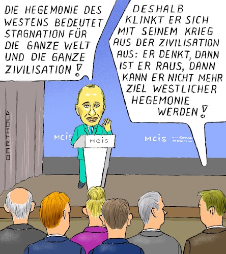 Cartoon: Putin b. d. mosk. Sicherh.konf. (medium) by Barthold tagged putin,rede,mcis,2022,moscow,conference,international,security,vorwurf,westen,hegemonie,neokolonialismus,stagnation,cartoon,karikatur,barthold,putin,rede,mcis,2022,moscow,conference,international,security,vorwurf,westen,hegemonie,neokolonialismus,stagnation,cartoon,karikatur,barthold