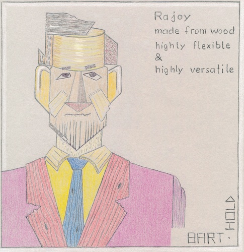 Cartoon: Rajoy Material Study (medium) by Barthold tagged mariano,rajoy,stubbornness,prime,minister,spain,catalonia,catalan,independence,referendum,2017,carles,puigdemont,collage,wood,pieces,crisis,management,separation,cubism,cubist,style