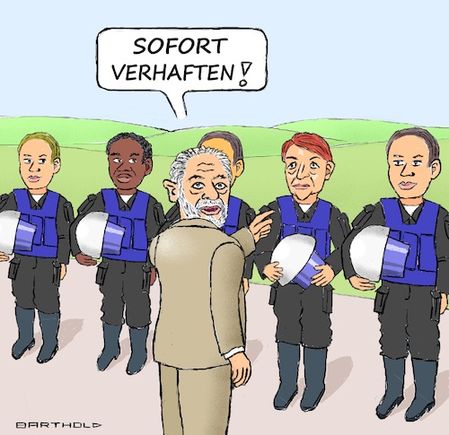 Cartoon: Säuberung (medium) by Barthold tagged brasilien,präsident,lula,da,silva,säuberung,polizei,policia,federal,bundespolizei,anhänger,bolsonaro,mangelnde,loyalität,cartoon,karikatur,barthold,brasilien,präsident,lula,da,silva,säuberung,polizei,policia,federal,bundespolizei,anhänger,bolsonaro,mangelnde,loyalität,cartoon,karikatur,barthold