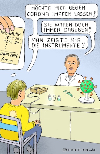 Cartoon: Sanftes Nudging (medium) by Barthold tagged ministerpräsidenten,konferenz,august,10,2021,eindämmung,vierte,welle,delta,virus,tests,kostenpflichtig,oktober,erhöhung,impfbereitschaft,impfquote,herdenimmunität,behandlungszimmer,ordinationszimmer,cartoon,zitat,brecht,instrumente,karikatur,barthold,ministerpräsidenten,konferenz,august,10,2021,eindämmung,vierte,welle,delta,virus,tests,kostenpflichtig,oktober,erhöhung,impfbereitschaft,impfquote,herdenimmunität,behandlungszimmer,ordinationszimmer,cartoon,karikatur,barthold