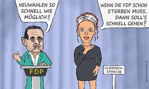 Cartoon: Sarai will schnelle Neuwahl (medium) by Barthold tagged bijan,djir,sarai,bruch,ampelkoalition,forderung,neuwahl,neuwahlen,schnell,umfragewerte,schlecht,übersetzerin,gebärdensprache,gebärde,tod,griff,hals,cartoon,karikatur,barthold,bijan,djir,sarai,bruch,ampelkoalition,forderung,neuwahl,neuwahlen,schnell,umfragewerte,schlecht,übersetzerin,gebärdensprache,gebärde,tod,cartoon,karikatur,barthold