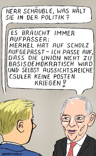 Cartoon: Schäuble will bleiben (medium) by Barthold tagged wolfgang,schäuble,cdu,mitglied,parteivorstand,vorstandsentscheidung,benennung,ernennung,laschet,kanzlerkandidat,verhinderung,söder,nichtbeachtung,parteideligierte,parteimitglieder,cartoon,karikatur,barthold,wolfgang,schäuble,cdu,mitglied,parteivorstand,vorstandsentscheidung,benennung,ernennung,laschet,kanzlerkandidat,nichtbeachtung,parteideligierte,parteimitglieder,cartoon,karikatur,barthold