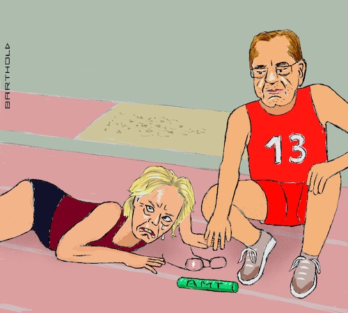 Cartoon: Stabübergabe (medium) by Barthold tagged neuer,verteidigungsminister,boris,pistorius,spd,bisher,innenminister,niedersachsen,aschenbahn,staffellauf,lambrecht,gestürzt,boden,cartoon,karikatur,barthold,neuer,verteidigungsminister,boris,pistorius,spd,bisher,innenminister,niedersachsen,aschenbahn,staffellauf,lambrecht,gestürzt,boden,cartoon,karikatur,barthold