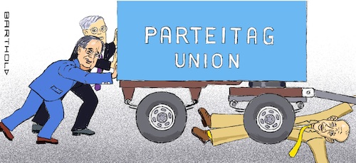 Cartoon: Union Verschiebung Parteitag (medium) by Barthold tagged nominierungsparteitag,parteivorsitzender,parteichef,union,geplant,dezember,2020,verschiebung,armin,laschet,norbert,röttgen,friedrich,merz,wagen,anhänger,kraftprobe,auseinandersetzung,cartoon,karikatur,barthold,nominierungsparteitag,parteivorsitzender,parteichef,union,geplant,dezember,2020,verschiebung,armin,laschet,norbert,röttgen,friedrich,merz,wagen,anhänger,kraftprobe,auseinandersetzung,cartoon,karikatur,barthold