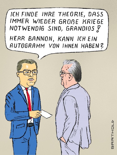 Cartoon: Waffen rein a. Teufel komm raus (medium) by Barthold tagged roderich,kiesewetter,abgeordneter,union,propagierung,lieferung,schwere,waffen,ukraine,einschätzung,atomwaffeneinsatz,real,möglich,inkaufnahme,gravierendes,risiko,moralisch,verwerflich,autogramm,autogrammbitte,steve,bannon,cartoon,karikatur,barthold,roderich,kiesewetter,abgeordneter,union,propagierung,lieferung,schwere,waffen,ukraine,einschätzung,atomwaffeneinsatz,real,möglich,inkaufnahme,gravierendes,risiko,moralisch,verwerflich,autogramm,autogrammbitte,steve,bannon,cartoon,karikatur,barthold