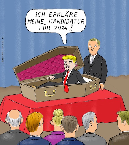 Cartoon: War der nicht politisch . . . (medium) by Barthold tagged donald,trump,ehemaliger,präsident,usa,verküdigung,kandidatur,2024,sarg,politisch,tot,adjutant,publikum,cartoon,karikatur,barthold,donald,trump,ehemaliger,präsident,usa,verküdigung,kandidatur,2024,sarg,adjudant,publikum,cartoon,karikatur,barthold