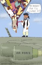 Cartoon: At the Lever of Power (small) by Barthold tagged international,evacuation,mission,airport,kabul,deadline,august,31,taliban,taleban,speaker,suhail,shaheen,denial,refusal,postponement,funnel,people,shut,off,flap,transportation,aircraft,cartoon,caricature,barthold