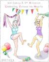 Cartoon: Majority Age Party (small) by Barthold tagged 2018,21th,century,3rd,millennium,majority,age,party,girls,cheering,jumping,dancing,champagne,new,years,eve