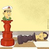 Cartoon: Myanmar February 2021 (small) by Barthold tagged myanmar,state,counsellor,aung,san,suu,kyi,general,min,hlaing,coup,etat,end,democracy,chess,piece,cartoon,caricature,barthold