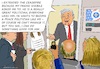 Cartoon: Trump Extends Cease-Fire (small) by Barthold tagged usa,iran,war,2026,ceasefire,truce,mediation,pakistan,prime,minister,shebaz,sharif,fictitious,briefing,airforce,one,trumpstyle,address,speech,praise,of,others,selfpraise,simple,attributes,adjectives,cartoon,caricature,barthold