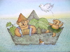 Cartoon: reisefieber (small) by katzen-gretelein tagged reise,schiff,tiere,bär,möwe,meer,musik