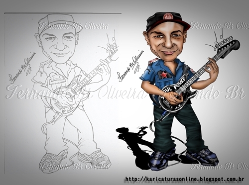 Cartoon: Caricature Tom Morello (medium) by FernandoOliveira tagged caricaturas