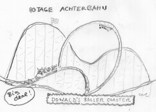 Cartoon: Achterbahn (medium) by kritzelcarl tagged trump,lügner