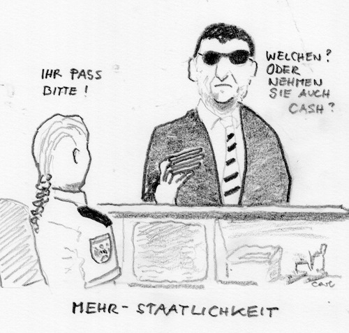 Cartoon: Doppelpass (medium) by kritzelcarl tagged 