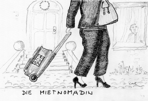 Cartoon: Mietnomadin (medium) by kritzelcarl tagged 