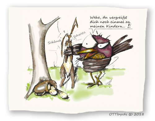 Cartoon: Berufsrisiko (medium) by OTTbyrds tagged ostern,easter,eier,eggs,bunny,osterhase,ottbyrds,oddbirds,berufsrisiko,freilaufend