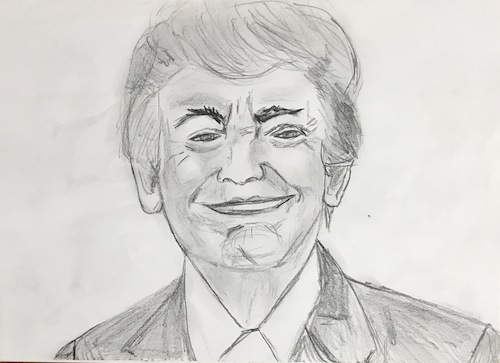 Cartoon: president (medium) by lovefra tagged presidente,stati,uniti,donald,trump,disegno,matita