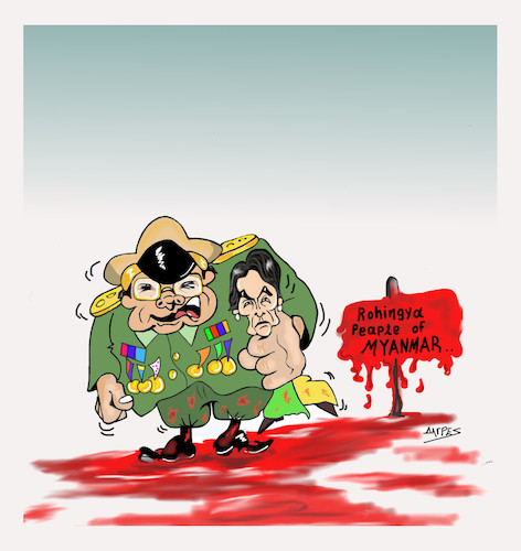 Cartoon: dictatorship in myanmar (medium) by vasilis dagres tagged dictatorship,myanmar
