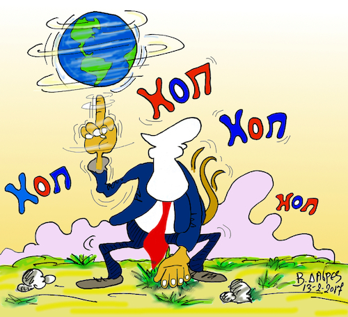 Cartoon: DONALD TRUMP (medium) by vasilis dagres tagged trump,military,trid,word,idernasional