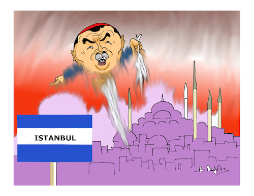 Cartoon: ELECTIONS IN CONSTANTINOUPOL (medium) by vasilis dagres tagged turkey,erdogan