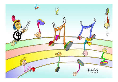 Cartoon: music (medium) by vasilis dagres tagged culture,music
