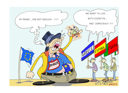 Cartoon: PRESIDENTS OF THE BANK (medium) by vasilis dagres tagged taxes,finances,economy,and,money