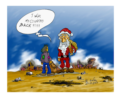 Cartoon: SANTA CLAUS (medium) by vasilis dagres tagged immigrants,war,peace