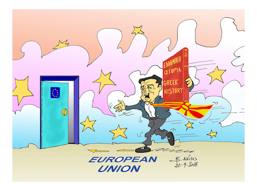 Cartoon: skopia European UNION (medium) by vasilis dagres tagged greece,european