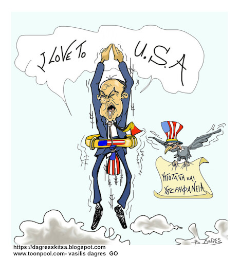 Cartoon: submission and pride (medium) by vasilis dagres tagged olaf,scholz,usa,nato