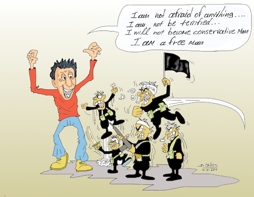 Cartoon: terrorist attack in Spain (medium) by vasilis dagres tagged spain,terrorism