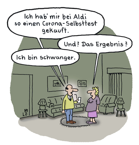 Cartoon: Aldi Selbsttest (medium) by Lo Graf von Blickensdorf tagged aldi,selbsttest,schnelltest,corona,pandemie,covid19,apotheke,ehepaar,mann,frau,schwanger,ehe,gesundheit,discounter,aldi,selbsttest,schnelltest,corona,pandemie,covid19,apotheke,ehepaar,mann,frau,schwanger,ehe,gesundheit,discounter