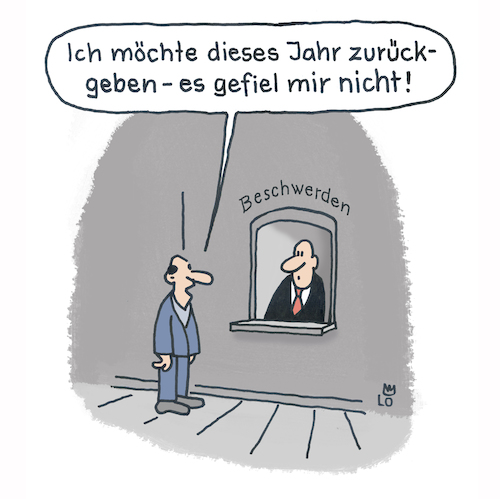 Cartoon: Altes Jahr (medium) by Lo Graf von Blickensdorf tagged silvester,jahreswechsel,neujahr,ende,des,jahres,beschwerde,reklamation,umtausch,silvester,jahreswechsel,neujahr,ende,des,jahres,beschwerde,reklamation,umtausch