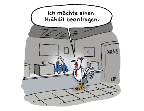 Cartoon: Bankbesuch (medium) by Lo Graf von Blickensdorf tagged bank,volksbank,sparkasse,hahn,hühner,dispositionskredit,kredit,geld,konto,schalterhalle,schalter,karikatur,lo,cartoon,wirtschaft,finanzkrise,finanzen,schulden,bankbeamter,bank,volksbank,sparkasse,hahn,hühner,dispositionskredit,kredit,geld,konto,schalterhalle,schalter,karikatur,lo,cartoon,wirtschaft,finanzkrise,finanzen,schulden,bankbeamter