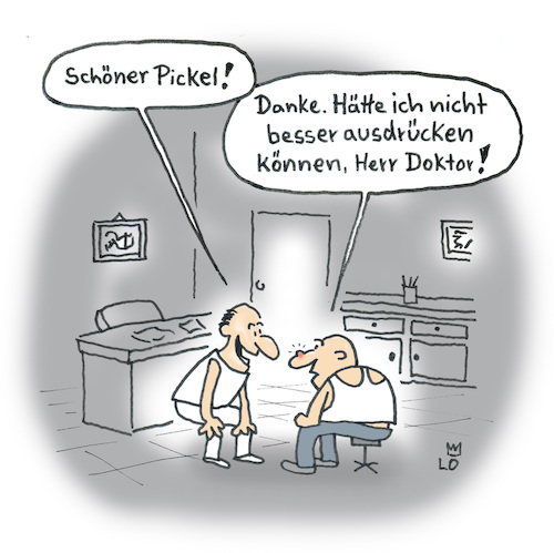 Cartoon: Beim Dermatologen (medium) by Lo Graf von Blickensdorf tagged arztpraxis,pickel,hautarzt,dermatologe,haut,nase,mann,arzt,doktor,medizin,arztpraxis,pickel,hautarzt,dermatologe,haut,nase,mann,arzt,doktor,medizin