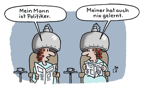 Cartoon: Beim Friseur (medium) by Lo Graf von Blickensdorf tagged politiker,friseur,ehefrau,beruf,politik,dauerwelle,trockenhaube,lobbyisten,karikatur,lo,graf,cartoon,abgeordneter,mitglied,des,bundestags,staatssekretär,minister,ministerium,deutschland,diäten,politiker,friseur,ehefrau,beruf,politik,dauerwelle,trockenhaube,lobbyisten,karikatur,lo,graf,cartoon,abgeordneter,mitglied,des,bundestags,staatssekretär,minister,ministerium,deutschland,diäten