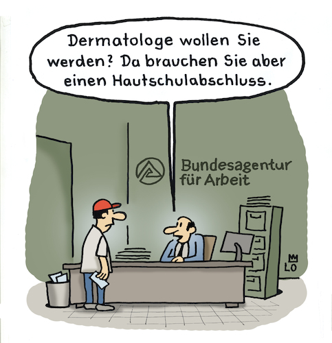 Cartoon: Berufsberatung (medium) by Lo Graf von Blickensdorf tagged arbeitsamt,hautarzt,dermatologe,jobcenter,jugendlich,zeugnis,hauptschulabschluss,schule,job,arbeit,karikatur,lo,cartoon,schreibtisch,berufsberater,arbeitslos,wortspiel,lebenslauf,arbeitsamt,hautarzt,dermatologe,jobcenter,jugendlich,zeugnis,hauptschulabschluss,schule,job,arbeit,karikatur,lo,cartoon,schreibtisch,berufsberater,arbeitslos,wortspiel,lebenslauf