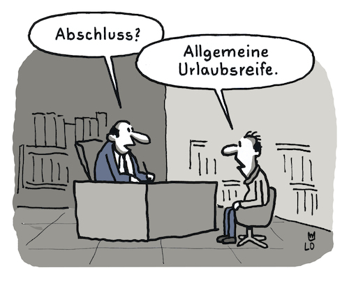 Cartoon: Bewerbung III (medium) by Lo Graf von Blickensdorf tagged personalchef,schulbildung,abschluss,abitur,mittlere,reife,bewerbung,urlaub,ferien,urlaubsreif,chef,sommer,karikatur,lo,graf,cartoon,schreibtisch,faul,holiday,ferienzeit,personalchef,schulbildung,abschluss,abitur,mittlere,reife,bewerbung,urlaub,ferien,urlaubsreif,chef,sommer,karikatur,lo,graf,cartoon,schreibtisch,faul,holiday,ferienzeit