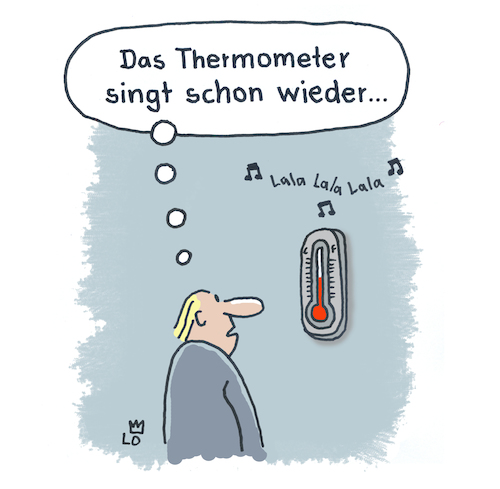 Blick auf das Thermometer
