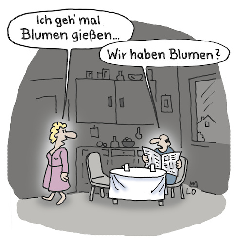 Cartoon: Blumen (medium) by Lo Graf von Blickensdorf tagged blumen,ehemann,ehefrau,zuhause,küche,zeitung,lesen,ignoranz,cartoon,lo,ehe,alltag,männer,blumen,ehemann,ehefrau,zuhause,küche,zeitung,lesen,ignoranz,cartoon,lo,ehe,alltag,männer