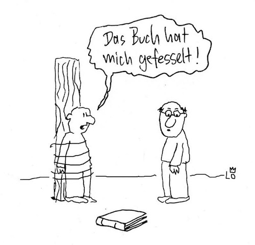 Cartoon: Buchmesse (medium) by Lo Graf von Blickensdorf tagged buch,gefesselt,spannend,leser,leipziger,frankfurter,buchmesse,lo,karikatur,graf,cartoon,skizze,bücher,literatur,verlag,buchhandlung,antiquariat,buch,gefesselt,spannend,leser,leipziger,frankfurter,buchmesse,lo,karikatur,graf,cartoon,skizze,bücher,literatur,verlag,buchhandlung,antiquariat