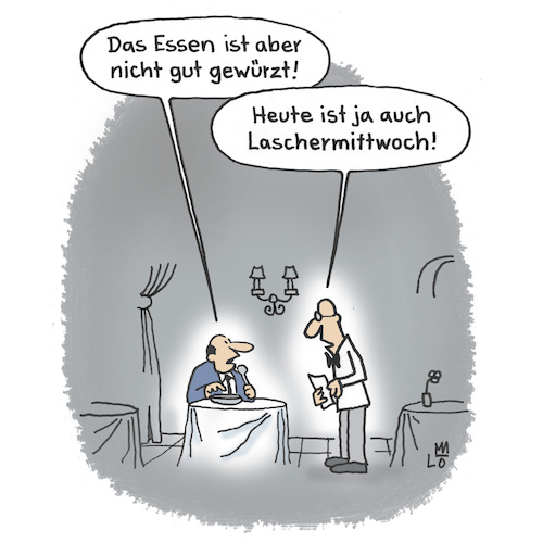 Cartoon: Feiertag (medium) by Lo Graf von Blickensdorf tagged restaurant,maggi,gewürze,nahrung,esskultur,pfeffer,salz,gesellschaft,mann,gast,kneipe,gastwirtschaft,beschwerde,reklamation,kellner,ober,essen,trinken,suppe,restaurant,maggi,gewürze,nahrung,esskultur,pfeffer,salz,gesellschaft,mann,gast,kneipe,gastwirtschaft,beschwerde,reklamation,kellner,ober,essen,trinken,suppe