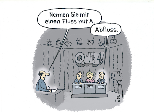 Cartoon: Fernsehquiz (medium) by Lo Graf von Blickensdorf tagged quizsendung,fernsehquiz,kandidaten,raten,quizmaster,tvfluss,abfluss,cartoon,karikatur,satire,werwirdmillionär,ratespiel,frage,quizsendung,fernsehquiz,kandidaten,raten,quizmaster,tvfluss,abfluss,cartoon,karikatur,satire,werwirdmillionär,ratespiel,frage