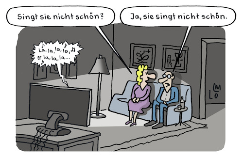 Cartoon: Fernsehunterhaltung (medium) by Lo Graf von Blickensdorf tagged tv,fernsehsendung,ehepaar,beziehung,pärchen,paar,zu,hause,fernseher,sofa,wohnzimmer,musiksendung,sängerin,gesang,schlager,fernsehunterhaltung,zdf,ard,rtl,sat1,geschmacksache,karikatur,lo,graf,cartoon,unterhaltungssendung,musik,tv,fernsehsendung,ehepaar,beziehung,pärchen,paar,zu,hause,fernseher,sofa,wohnzimmer,musiksendung,sängerin,gesang,schlager,fernsehunterhaltung,zdf,ard,rtl,sat1,geschmacksache,karikatur,lo,graf,cartoon,unterhaltungssendung,musik